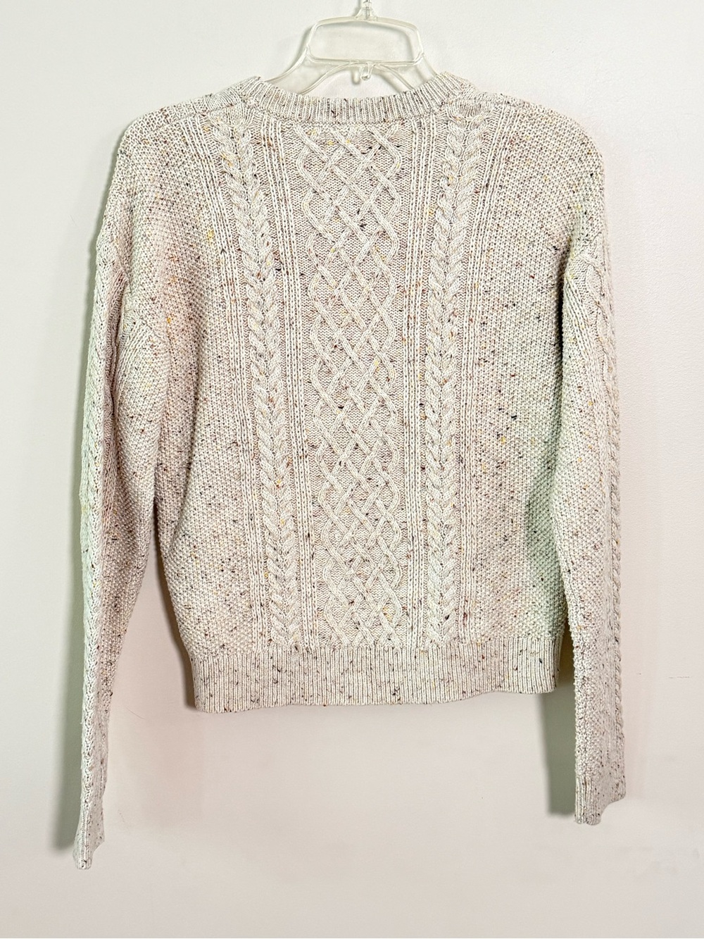 J. Crew cream oatmeal Donegal cable crewneck sweater Small - Picture 8 of 8
